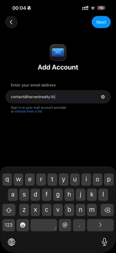 Step 5: Enter Email Address